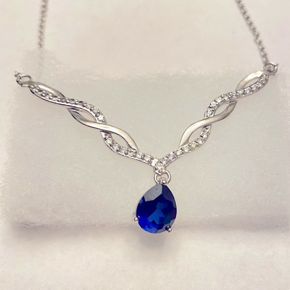 Kay Jewelers Jewelry - Lab created sapphire necklace in sterling silver